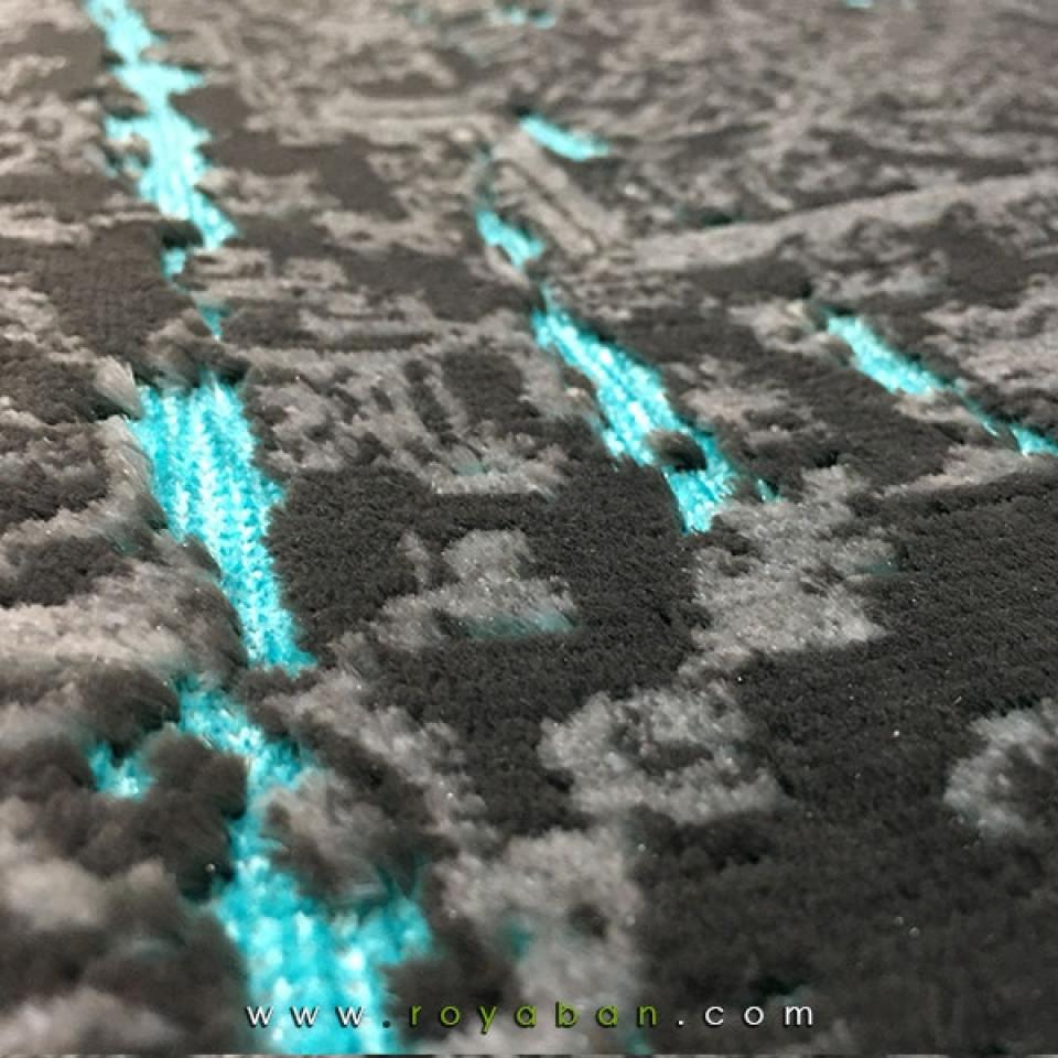 فرش وینتیج رنگ توسی و آبی