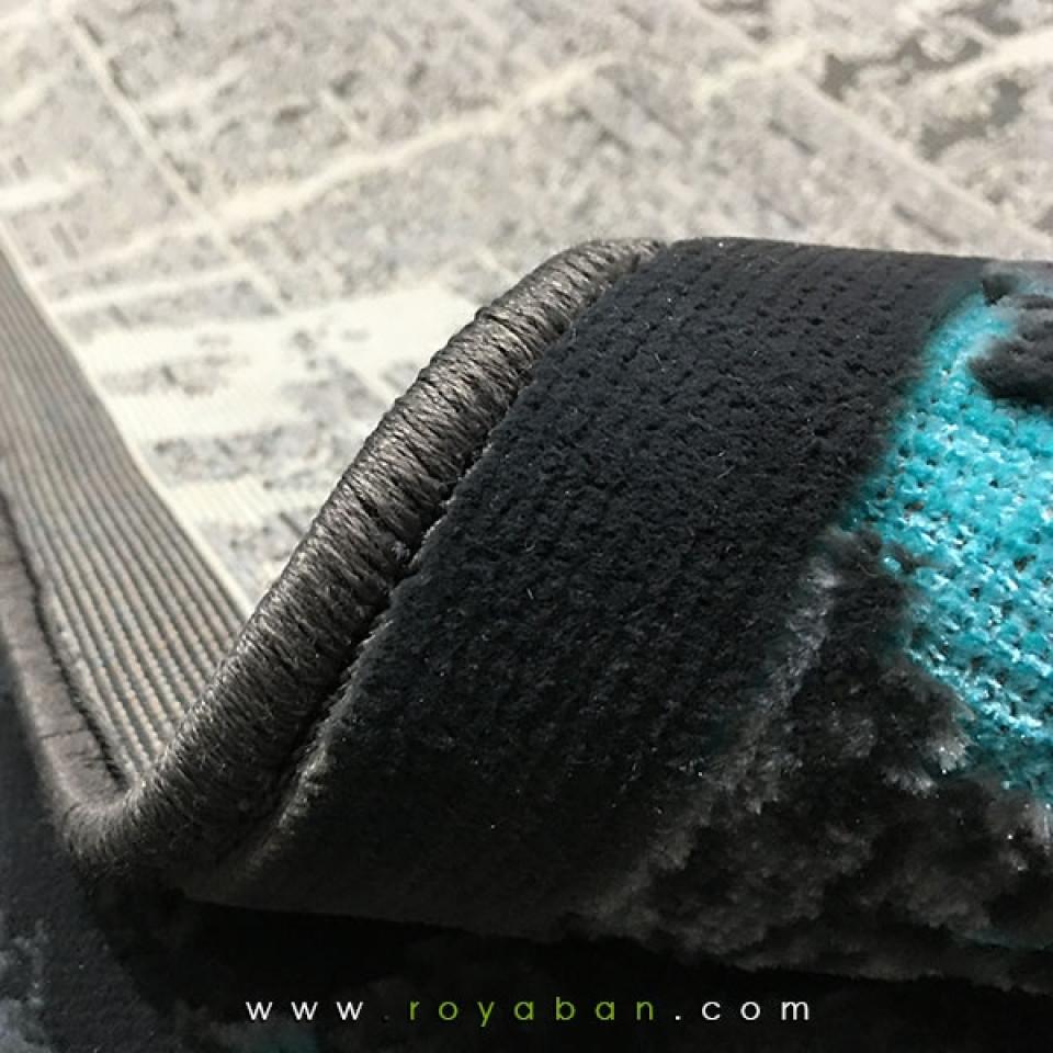 فرش وینتیج رنگ توسی و آبی