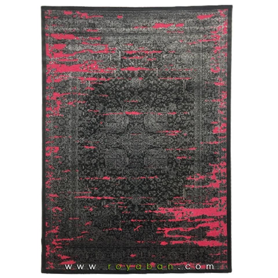 فرش وینتیج رنگ توسی و صورتی