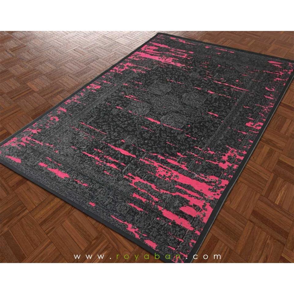 فرش شنل ابریشم مصنوعی توسی و صورتی