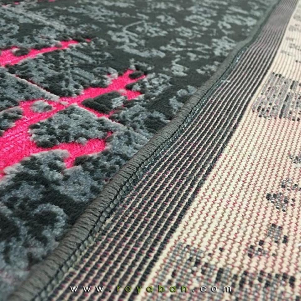 فرش وینتیج رنگ توسی و صورتی