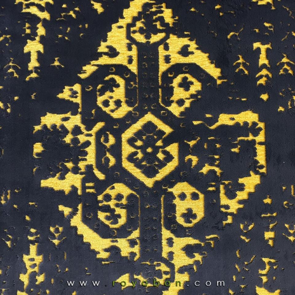 فرش وینتیج رنگ زرد و خاکستری