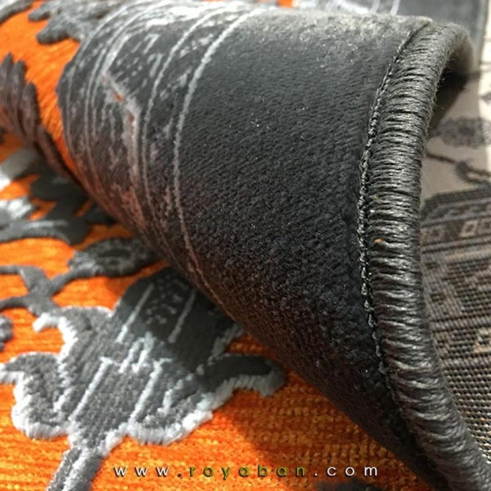 فرش وینتیج رنگ توسی و نارنجی