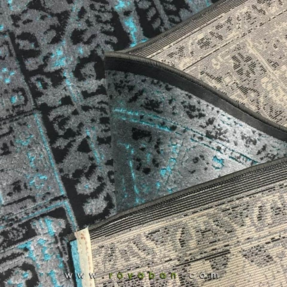فرش وینتیج رنگ آبی و توسی