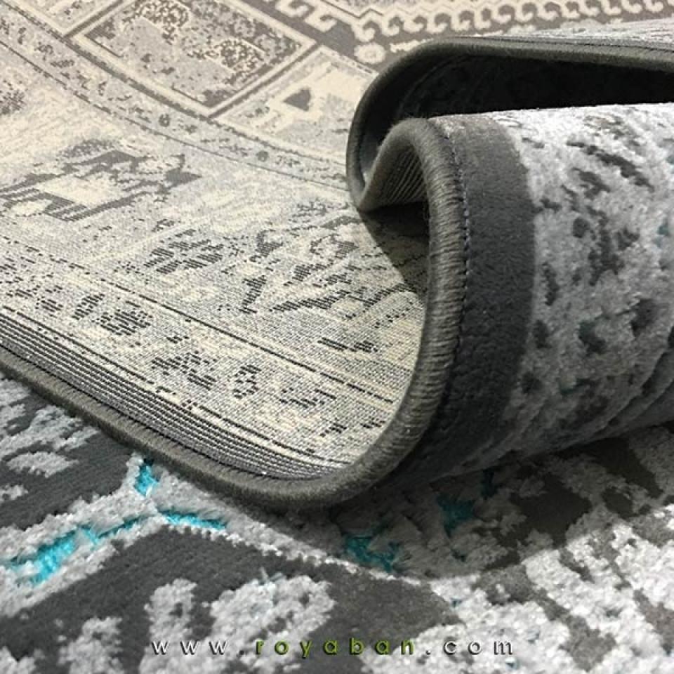 فرش وینتیج رنگ آبی و توسی