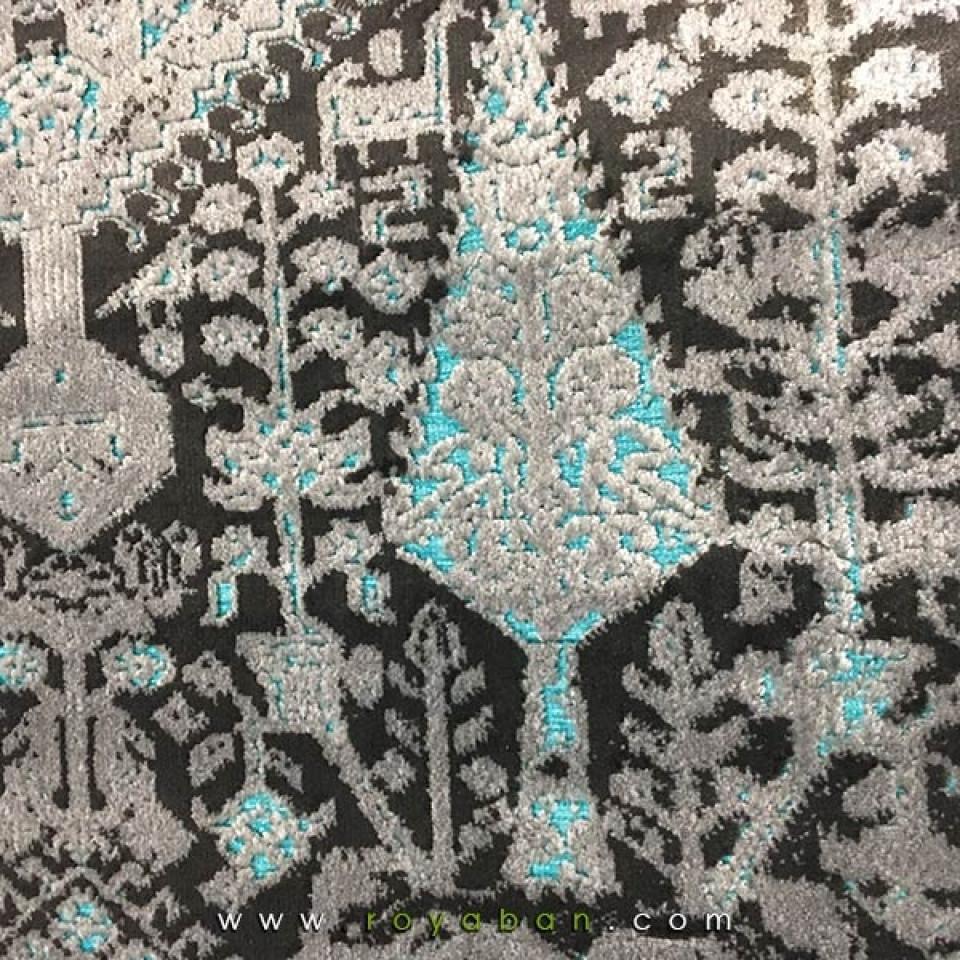 فرش وینتیج رنگ آبی و توسی