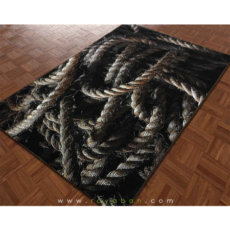 فرش سه بعدی 6 متری مدل طناب تیره