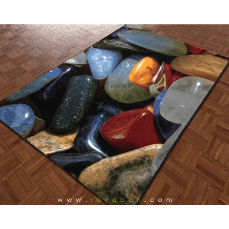 فرش سه بعدی 4 متری مدل سنگ های رنگی
