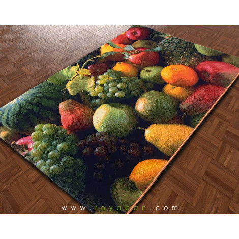 فرش سه بعدی 1.5 متری مدل میوه های سبز