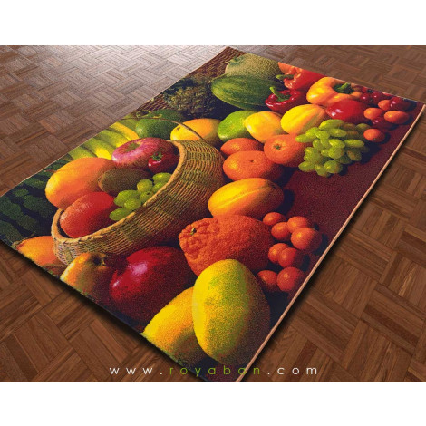 فرش سه بعدی 4 متری مدل سبد میوه