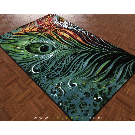 فرش فانتزی 1.5 متری مدل پر طاووس