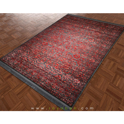 فرش روستیک قرمز و توسی